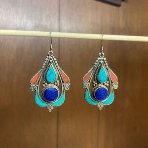 Tibetan Silver Gemstone Earrings